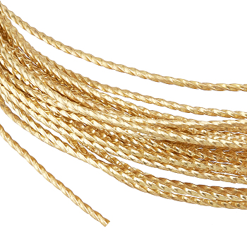 Brass Wires, Craft Wire, Twisted Rope Round, Raw(Unplated), 20 Gauge, 0.8mm, about 19.69 Feet(6m)/Roll