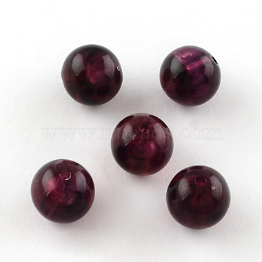 6mm Purple Round Acrylic Beads
