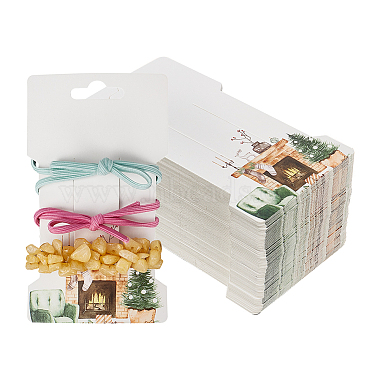 White Christmas Tree Paper Hair Clip Display Cards