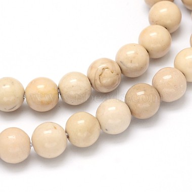Riverstone naturel brins de perles rondes(G-O087-08-10mm)-2