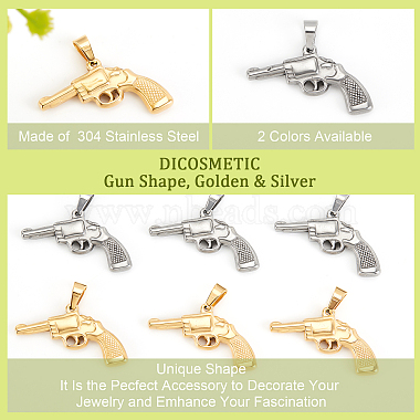 DICOSMETIC 8Pcs 2 Colors 304 Stainless Steel Pendants(STAS-DC0010-07)-4