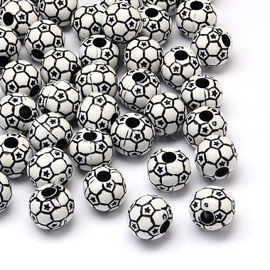 Black Sports Goods Acrylic Beads