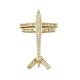 Plane Rack Plating Brass Micro Pave Cubic Zirconia Pendants(KK-Z074-21G)-1