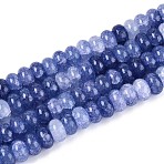 Glass Beads Strands, Imitation Sodalite, Rondelle, Dyed, Steel Blue, 8~8.5x4.5~5mm, Hole: 1~1.2mm, about 155~159pcs/strand, 30.12~31.30 inch(76.5~79.5cm)(X-GLAA-N059-5x8mm-18)