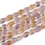 Natural Amethyst and Citrine Beads Strands, Tumbled Stone, Nuggets, 10~15x7.5~11.5x7.5~12.5mm, Hole: 1mm, about 36pcs/Strand, 15.67 inch(39.8 cm)(X-G-D0002-D77)