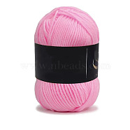 4-Ply Milk Cotton Yarn for Tufting Gun Rugs, Amigurumi Yarn, Crochet Yarn, for Sweater Hat Socks Baby Blankets, Pink, 2.5mm(PW-WG79AB6-73)