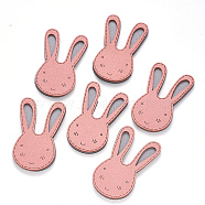 Faux Suede Patches, Costume Ornament Accessories, for Magic Tape Hair Clip Making, Rabbit, Pink, 53x28x3mm(FIND-R075-41)