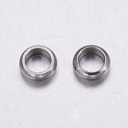 304 Stainless Steel Beads, Rondelle, Stainless Steel Color, 4.5x1.5mm, Hole: 3mm(STAS-K146-064-4.5mm)