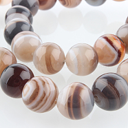 Dyed & Heated Natural Agate Round Beads Strands, Imitation Botswana Agate, 12mm, Hole: 1mm, about 33pcs/strand, 15.35(G-E230-01-12mm)
