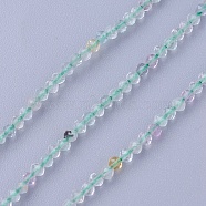 Natural Fluorite Beads Strands, Faceted, Round, 3~3.5mm, Hole: 0.5mm, about 115~130pcs/strand, 14.5~16.1 inch(37~41cm)(G-F619-01-3mm)