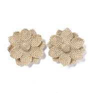 Handmade Linen Ornament Accessories, for DIY Craft Making, Flower, Tan, 50x50x10mm(DIY-L052-01)