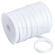 Polyester Satin Ribbon, Cheongsam Hemming Ribbon, Flat, White, 3/8 inch(10mm), about 87.49 Yards(80m)/Roll(SRIB-WH0007-09A)
