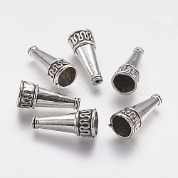 Alloy Bead Cones, Antique Silver, 21.5x9.5mm, Hole: 2~7mm(PALLOY-I114-11AS)
