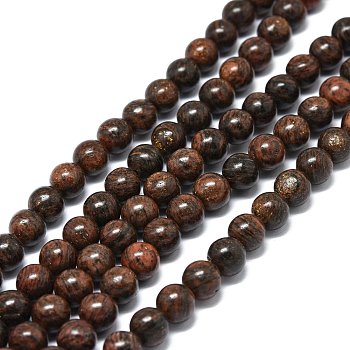 Natural Phlogopite Beads Strands, Round, 8mm, Hole: 1.2mm, about 51pcs/strand, 15.75''(40cm)