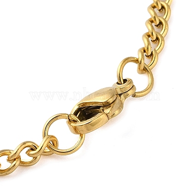 304 Stainlessa Steel Curb Chain Pendant Necklaces(NJEW-H034-08G)-3