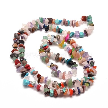 Natural & Synthetic Gemstone Chip Bead Strands(X-G-M205-21)-2