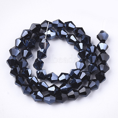 Chapelets de perles en verre galvanoplastique(X-EGLA-Q118-6mm-A03)-2