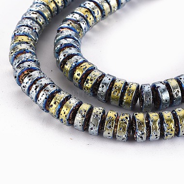 Electroplated Natural Lava Rock Beads Strands(X-G-T114-69H)-3