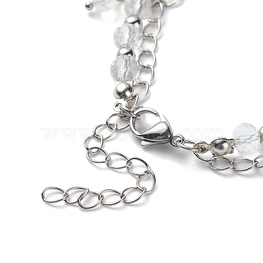 Glass Brided Beaded Dangle Stud Earrings & Multi-strand Bracelet(SJEW-JS01257)-5
