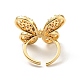Colorful Cubic Zirconia Butterfly Open Cuff Ring(KK-D080-15G)-2