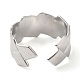 304 Stainless Steel Rhombus Open Cuff Ring for Women(RJEW-I098-24P)-3