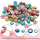 100Pcs 2 Style Polymer Clay Rhinestone & Resin European Large Hole Beads with Silver Color Plated Brass Cores(FPDL-NB0001-04)-4