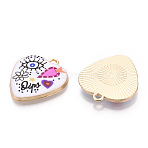 Printed Alloy Pendants, Heart with Evil Eye Charm, Colorful, 25.5x23x3mm, Hole: 2mm(ENAM-ZX002-36C)