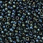 TOHO Round Seed Beads, Japanese Seed Beads, (84F) Frost Metallic Iris Green/Brown, 8/0, 3mm, Hole: 1mm, about 222pcs/10g(X-SEED-TR08-0084F)