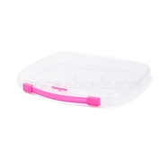 Plastic Box, Rectangle, Deep Pink, 18x21.5x2.3cm(CON-F018-05B)
