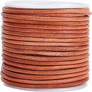 Cowhide Leather Cord, Jewelry Cord, Jewelry Making Material, BurlyWood, 3mm, about 21.87 Yards(20m)/Roll(WL-WH0010-01A)