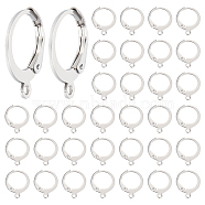 200Pcs 304 Stainless Steel Leverback Earring Findings, with Loop, Stainless Steel Color, 14.5x12x2mm, Hole: 1mm(STAS-BBC0003-74)