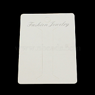 Rectangle Cardboard Hair Clip Display Cards, White, 88x61x0.5mm, Hole: 7mm(CDIS-R030-08)