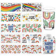 PVC DIY Heat Transfer Paper, for UV Sublimation Cup, Rainbow, 110x240mm, 10 style, 1pc/style, 10pcs/set(DIY-WH0517-014)