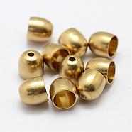 Brass Cord Ends, End Caps, Nickel Free, Raw(Unplated), 7x7mm, Hole: 1.5mm, 5.5mm inner diameter(KK-P096-02)