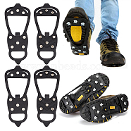TPE Non Slip Gripper Spikes, Ice Grippers Traction Cleats Snow Shoe Spikes Grips Crampon, with Iron Studs, Black, 25x92x3.3mm(AJEW-WH0282-43)