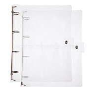 A4 6-Ring Transparent PP Plastic Binder Covers, with Alloy Findings, Rectangle, Clear, 315x265x30.5mm(DIY-WH0491-81C)