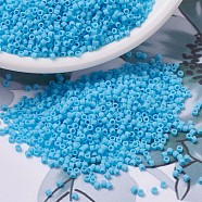 MIYUKI Delica Beads, Cylinder, Japanese Seed Beads, 11/0, (DB0755) Matte Opaque Turquoise Blue, 1.3x1.6mm, Hole: 0.8mm, about 2000pcs/bottle, 10g/bottle(SEED-JP0008-DB0755)