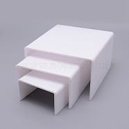 Acrylic Display Stand, for Shoes Display, White, 7.5~12.5x7.05~12.7x4.3~7.8cm, 3pcs/set(X-ODIS-WH0006-07A)