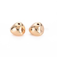 Brass Beads, Nickel Free, Chip, Real 18K Gold Plated, 7.5x10x9mm, Hole: 1.3mm(KK-S364-079G)