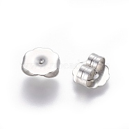 304 Stainless Steel Ear Nuts, Butterfly Earring Backs for Post Earrings, Stainless Steel Color, 9.5x9.5x4mm, Hole: 1mm(STAS-E464-03P)