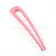 Zinc Alloy Hair Fork, Pink, 100x19.5x2mm(BY-TAC0001-19J)