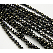 Natural Coal Quartz Beads Strands, Round, Black, 4mm, Hole: 1mm, about 15~15.5 inch(G-N141-4mm-6)