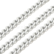 Spray Painted 304 Stainless Steel Curb Chains, with Spool, Unwelded, White, 5x3.5x1.6mm(STAS-B067-05B-09)