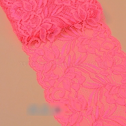 Lace Trim, Polyester Ribbon for Jewelry Making, Hot Pink, 5-7/8 inch(150mm)(OCOR-WH0060-17E-03)