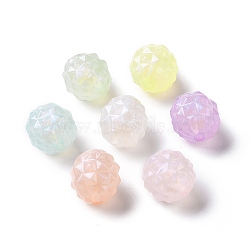 Luminous Acrylic Beads, Glitter Beads, Glow in the Dark, Faceted Round, Mixed Color, 15.5x15mm, Hole: 3mm, about 250pcs/500g(OACR-E010-28)