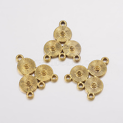 Alloy Rhinestone Connector Settings, Lead Free, Nickel Free and Cadmium Free, Flat Round, Antique Golden, 23x19x2mm, Hole: 1mm, Fit for 1.2mm Rhinestone(PALLOY-EA10684Y-AG-NF)