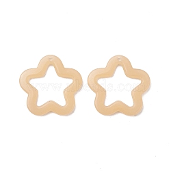 Imitation Jelly Acrylic Pendants, Star, Moccasin, 28.5x29.5x4mm, Hole: 1.8mm, about 340Pcs/500G(MACR-M042-01D)