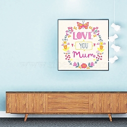 DIY Mother's Day Theme Full Drill Diamond Painting Canvas Kits, with Resin Rhinestones, Diamond Sticky Pen, Plastic Tray Plate and Glue Clay, Mother's Day Themed Pattern, 300x308x0.2mm(DIY-G080-04)