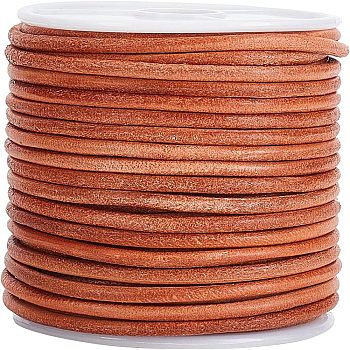 Cowhide Leather Cord, Jewelry Cord, Jewelry Making Material, BurlyWood, 3mm, about 21.87 Yards(20m)/Roll