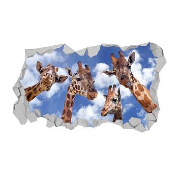 Translucent PVC Self Adhesive Wall Stickers, Waterproof Building Decals for Home Living Room Bedroom Wall Decoration, Giraffe, 900x300mm, 2 sheets/set